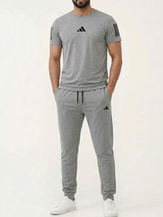 Premium Quality Men's Track Suit 100% Grey