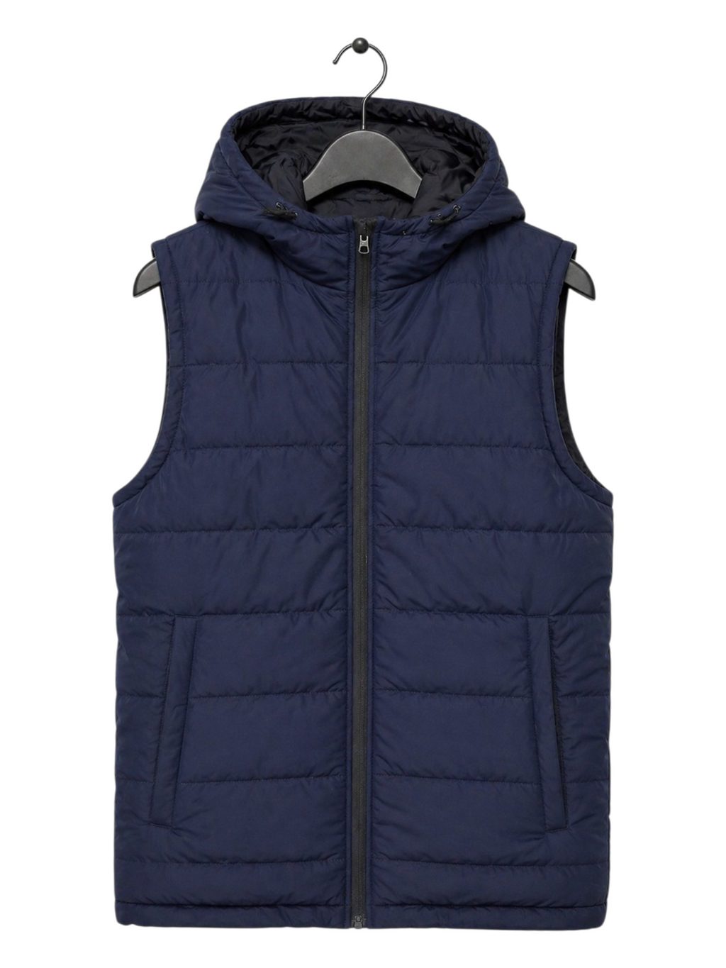 Puffer Jacket Without Sleeves Blue