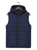 Puffer Jacket Without Sleeves Blue