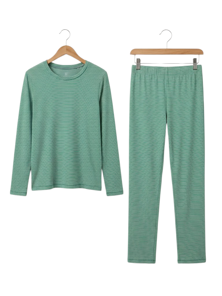 Women's Night Suit Green Stripe