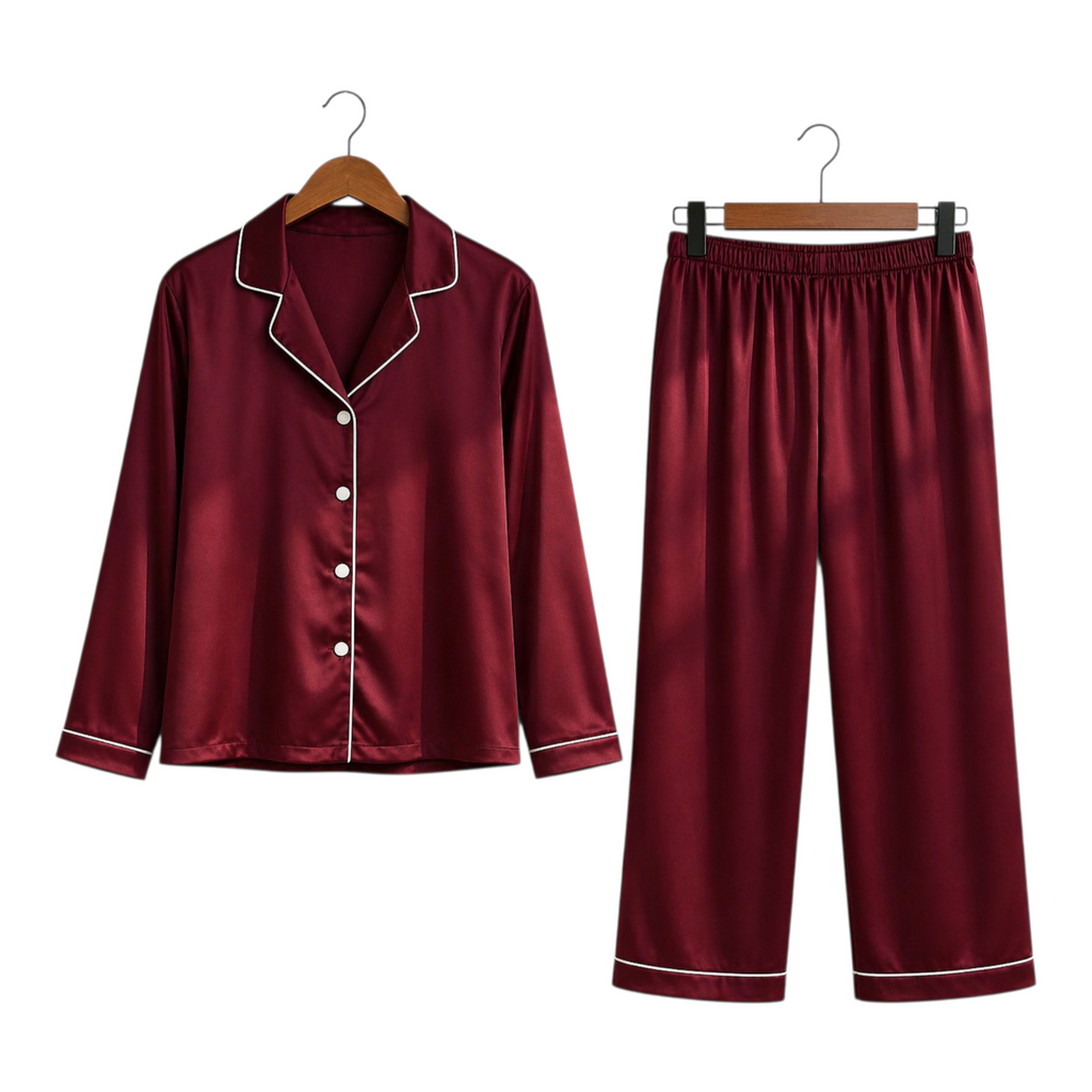Silk Night wear Maroon