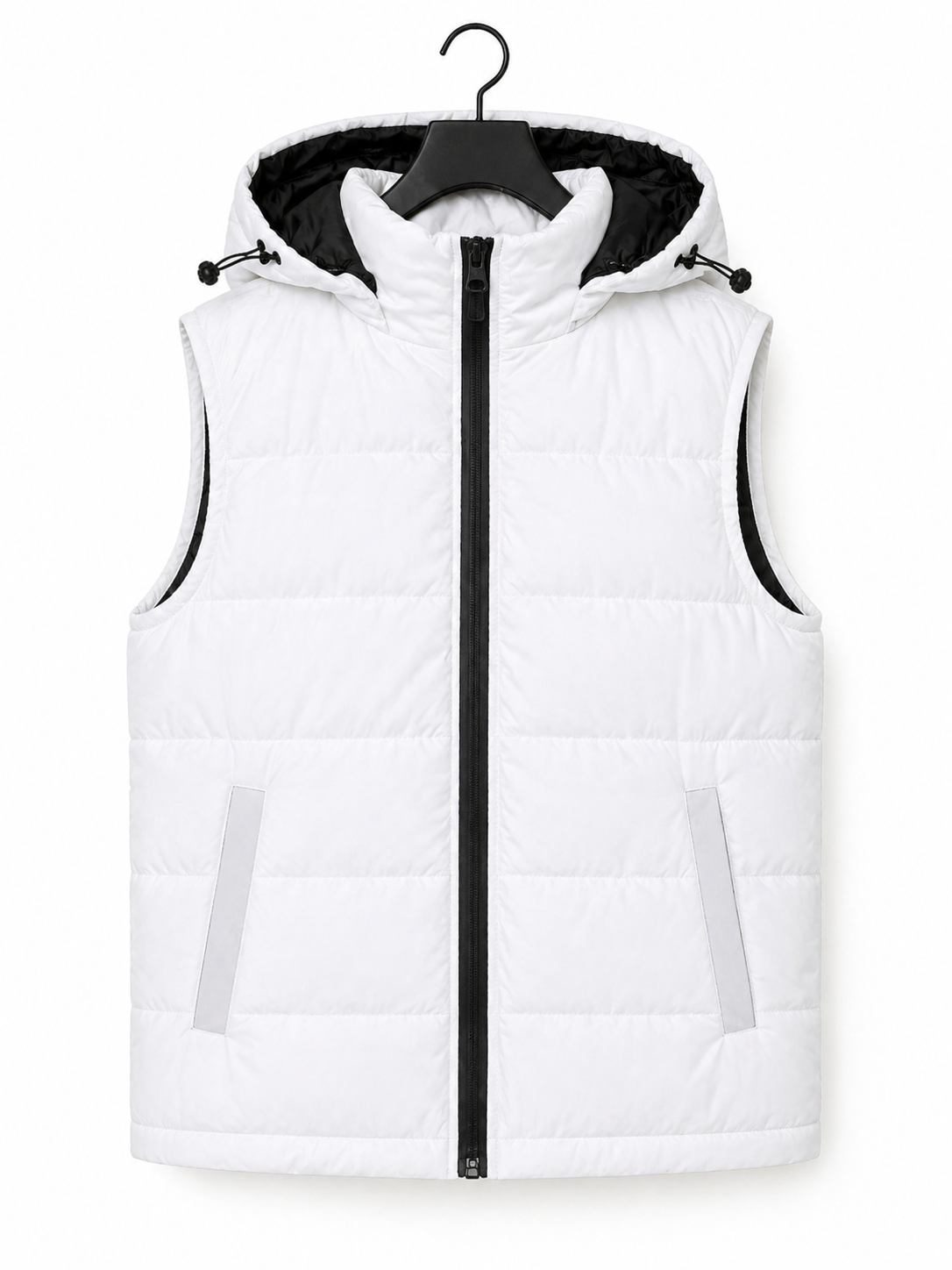 Women' s Puffer Jacket Without Sleeves Off White