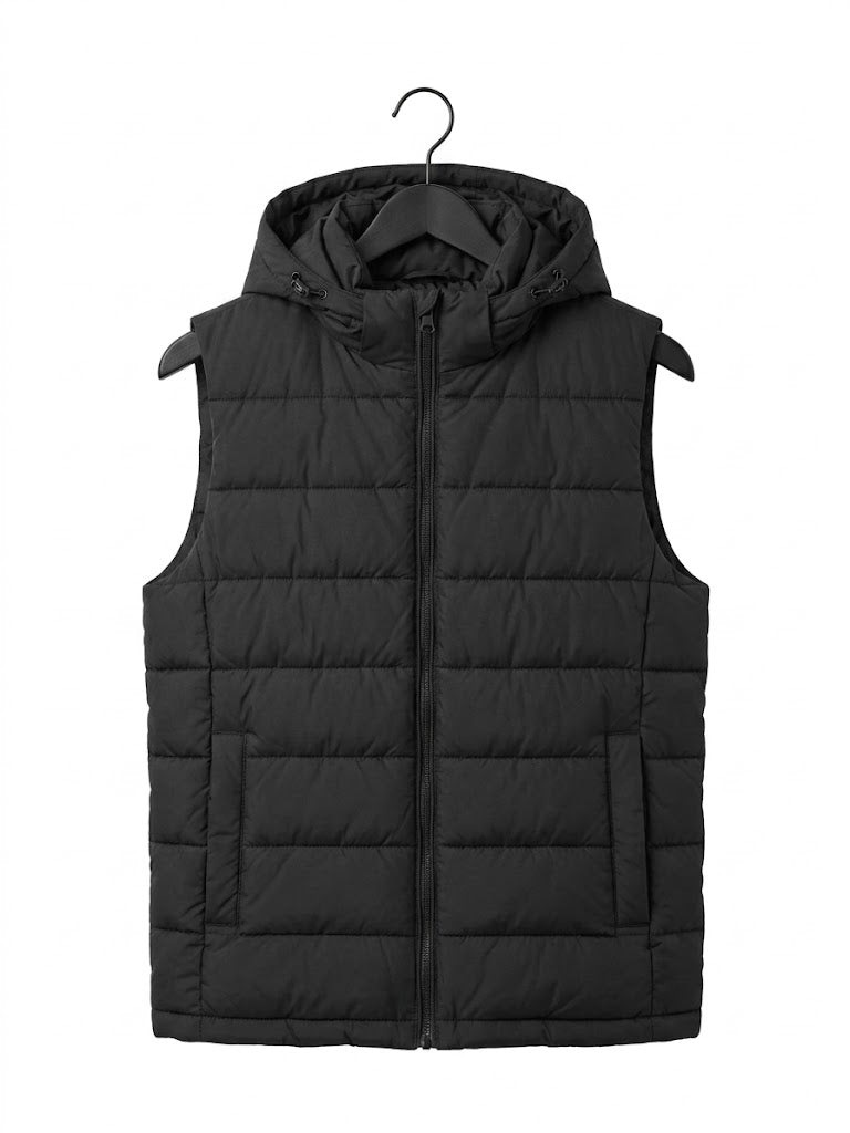 Puffer Jacket Without Sleeves black