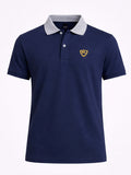 Single Jersey Contrast Collar Dark Navy