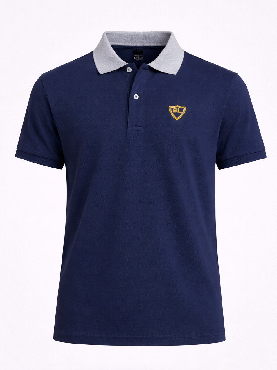 Single Jersey Contrast Collar Dark Navy