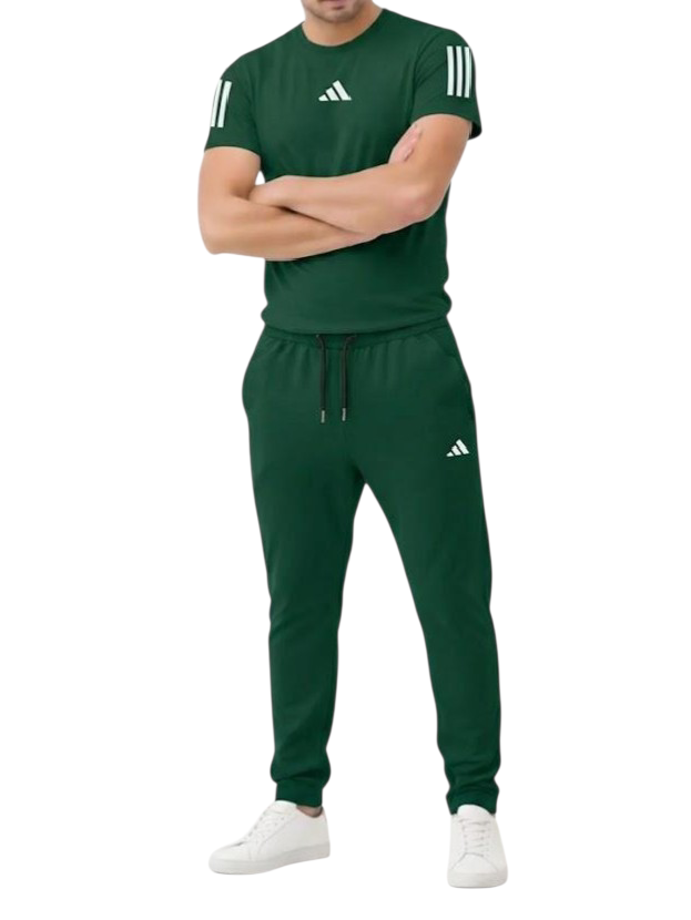 Premium Quality Men's Track Suit 100% Cotton Green