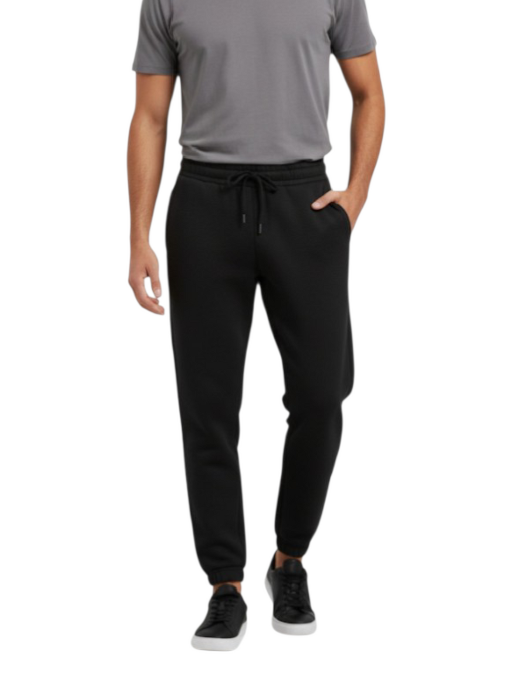 Men's 3 Thread Fleece Trouser Black Heather