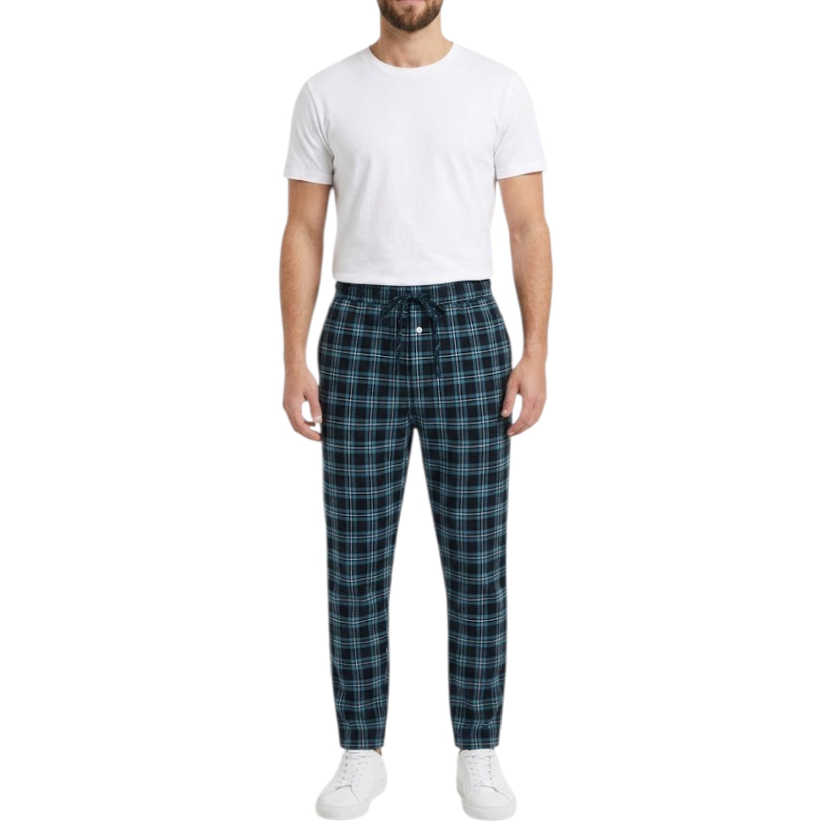 Woven Trouser With Zip Side Pocket Green Check