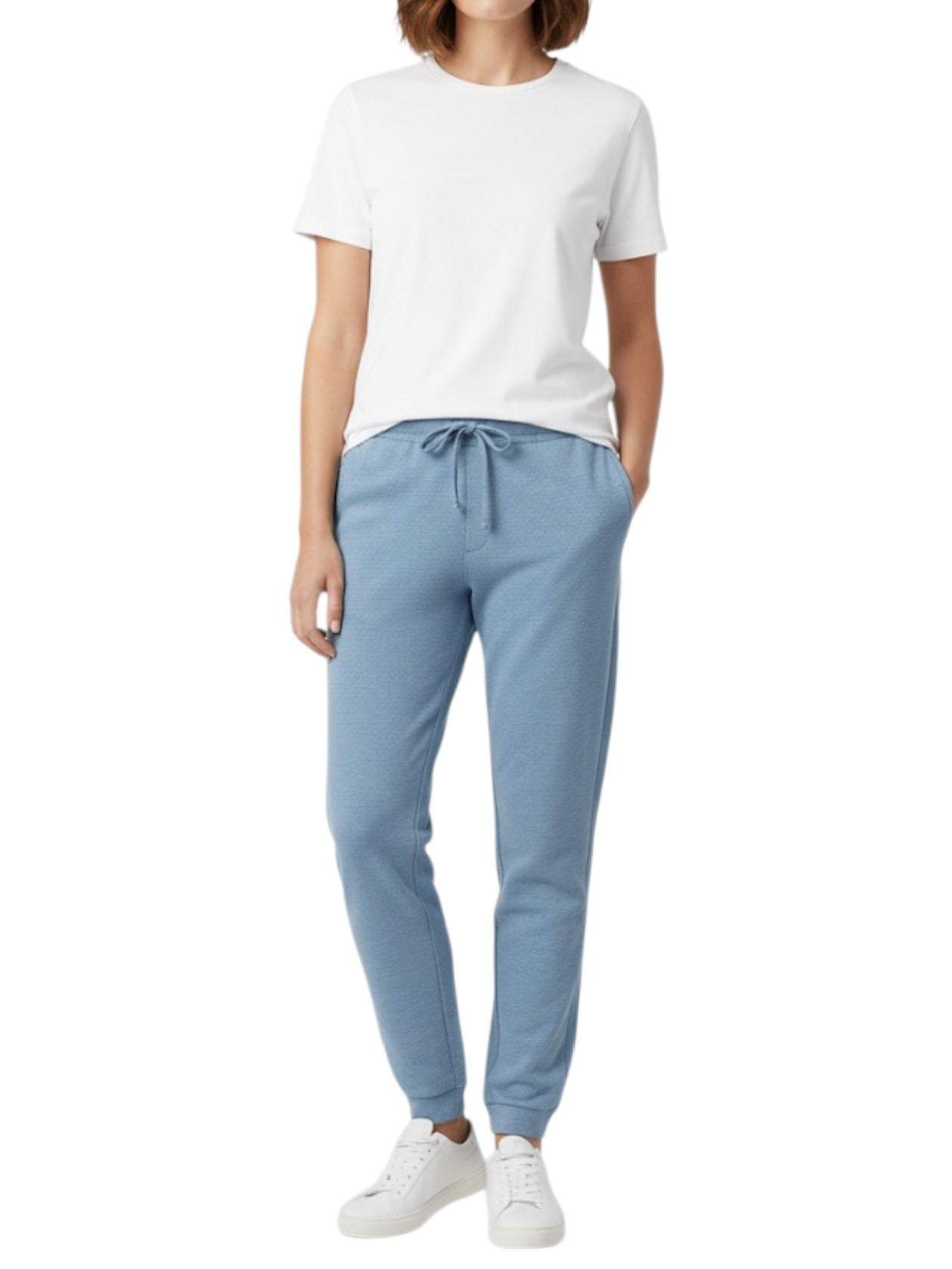 Women's 3 Thread Fleece Trouser Light Blue Merl