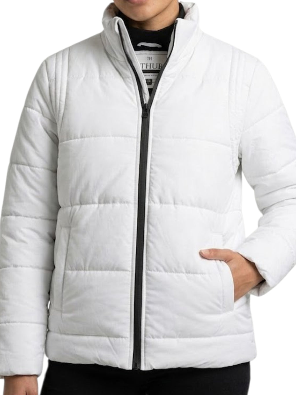 Women' s Puffer Jacket With Sleeves Off White