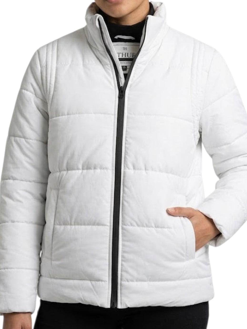 Women' s Puffer Jacket With Sleeves Off White
