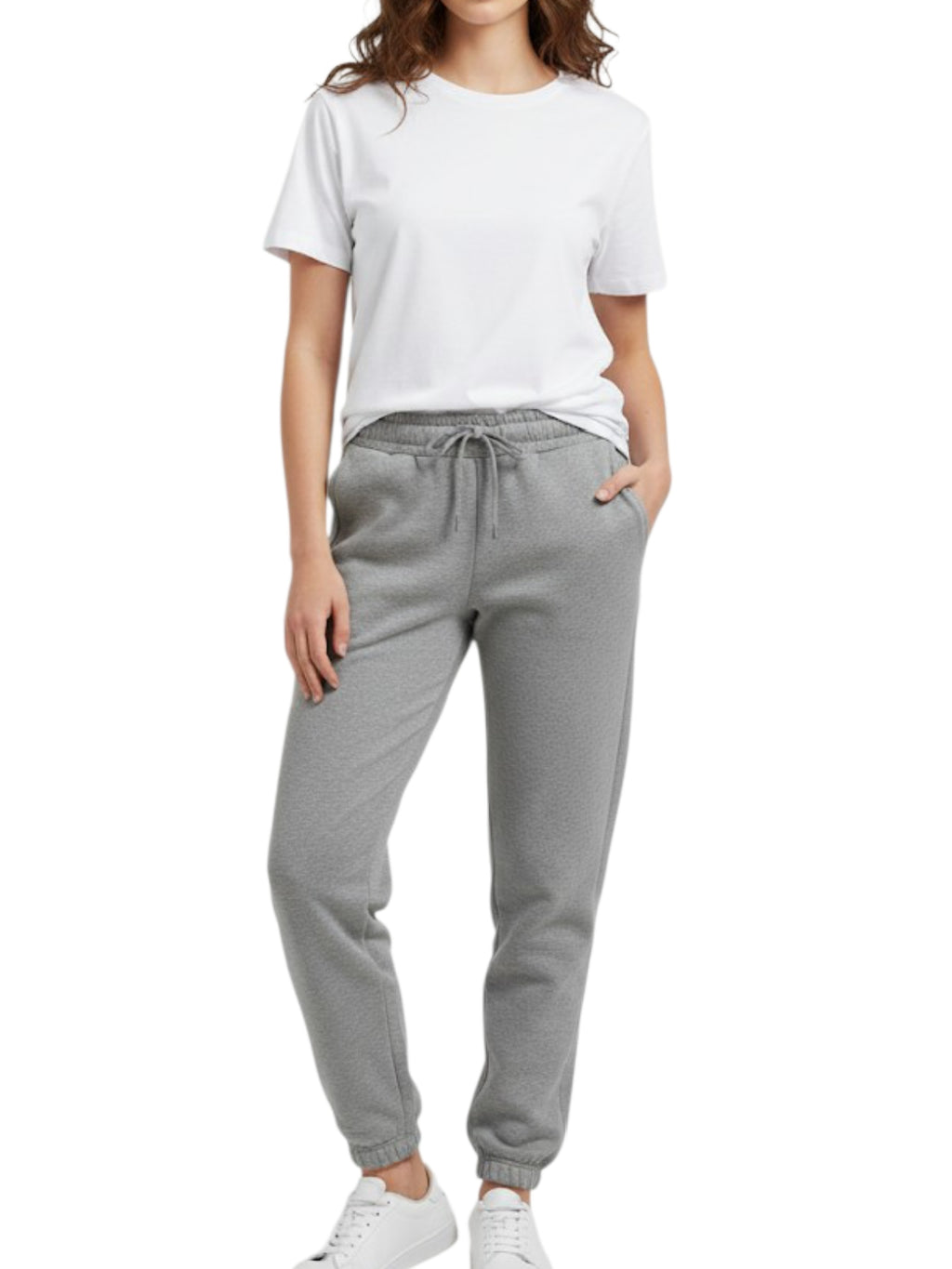 Women's 3 Thread Fleece Trouser Light Grey Merl