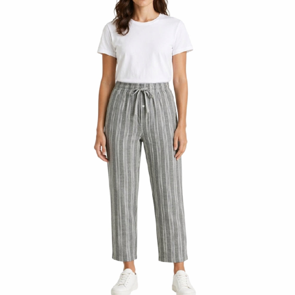 Woven Trouser With Zip Side Pocket Grey Stripe