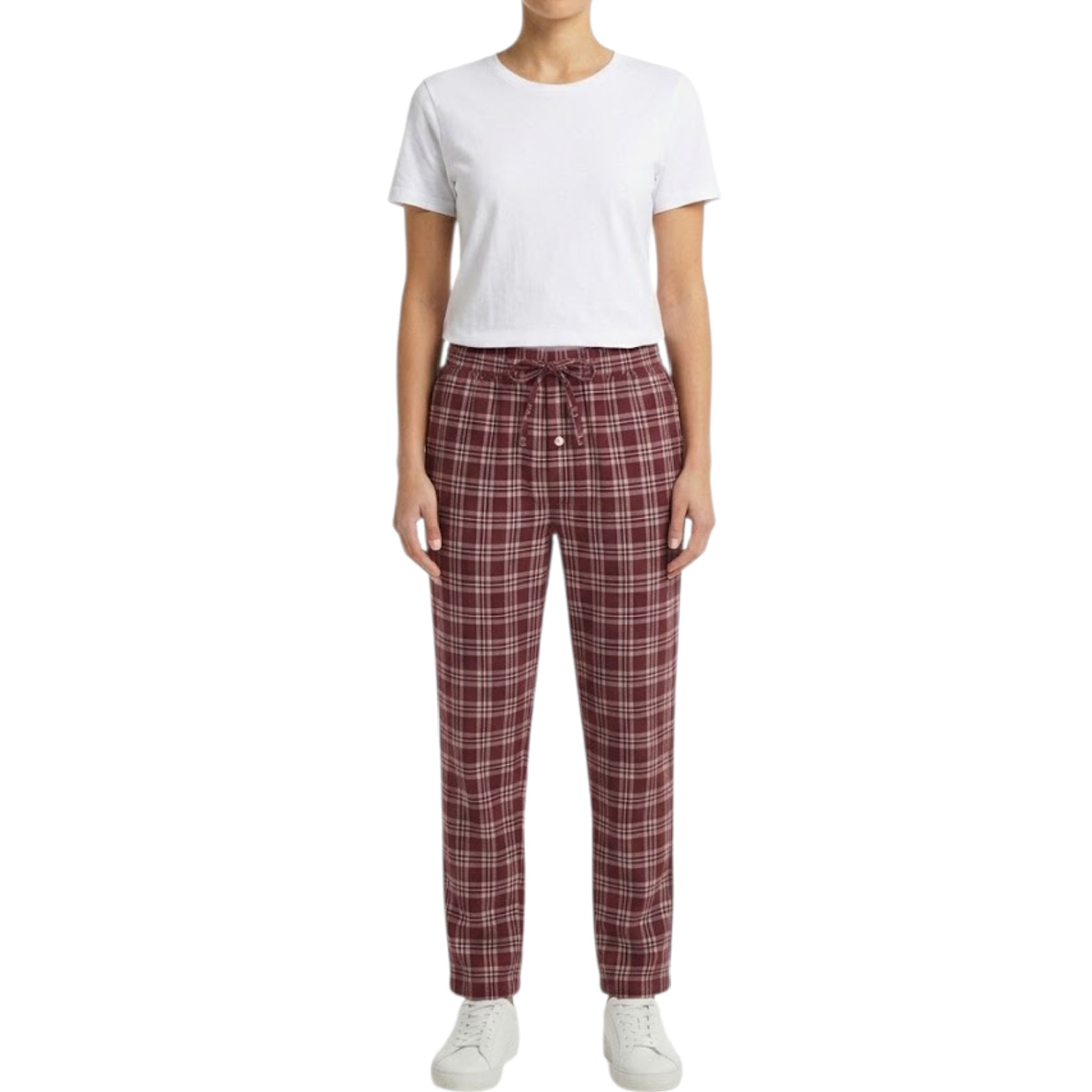 Woven Trouser With Zip Side Pocket Red Check
