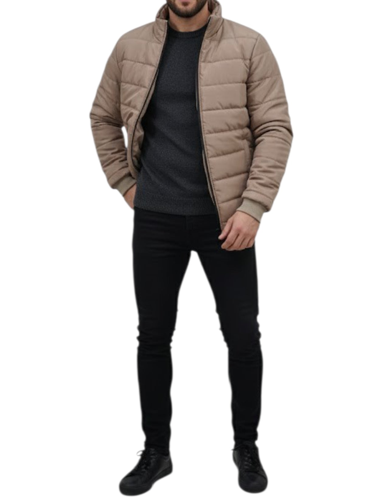 Puffer Jacket With Sleeve Baige