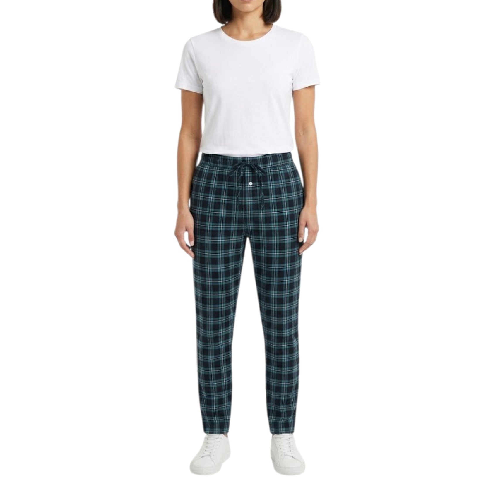 Woven Trouser With Zip Side Pocket Green Check