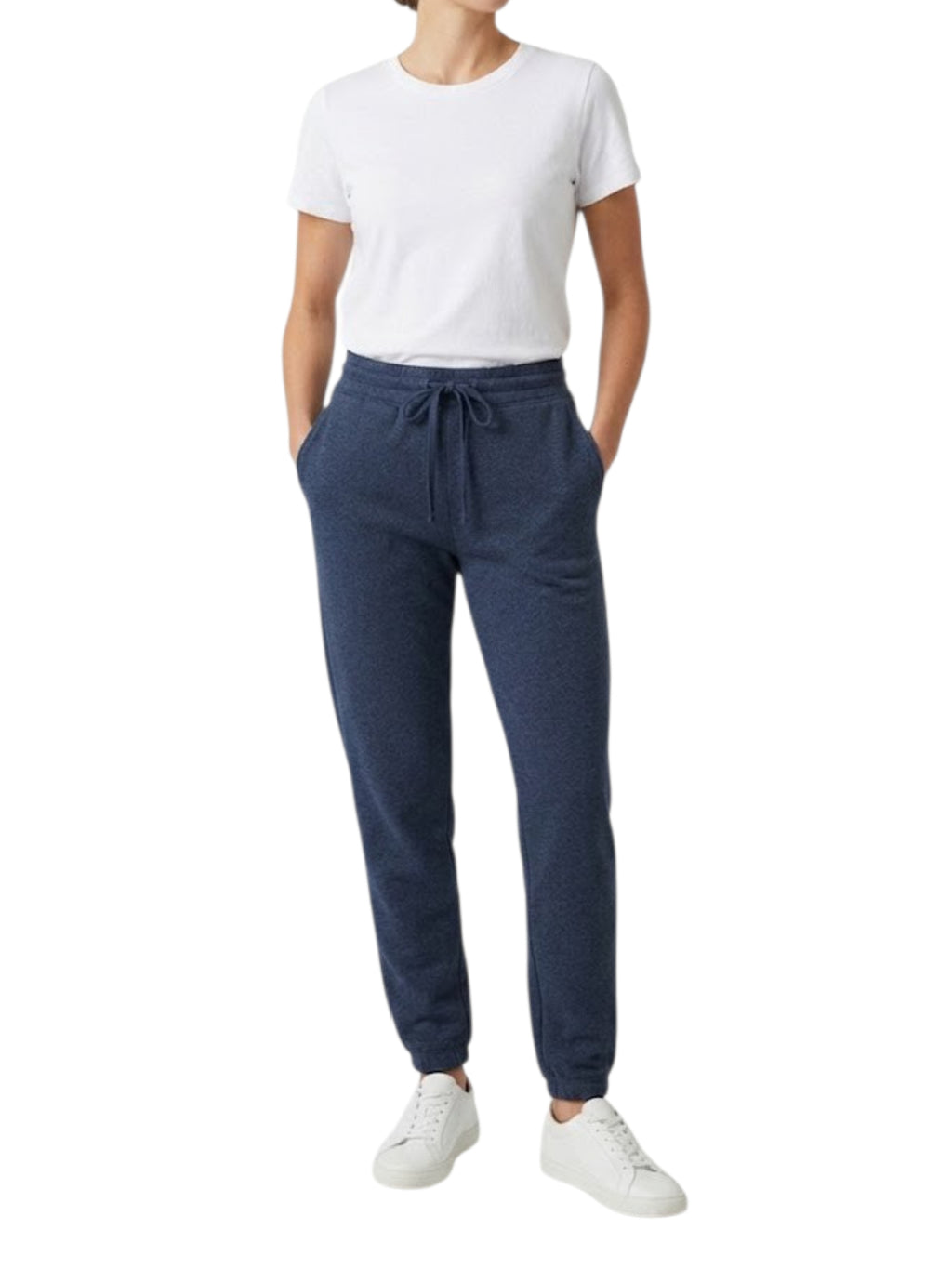 Women's 3 Thread Fleece Trouser Navy Blue Merl
