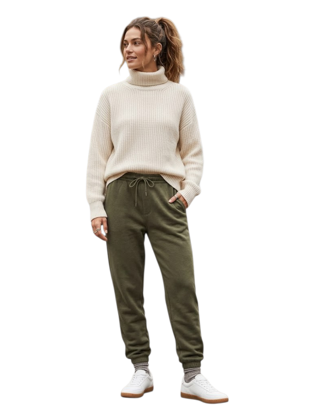 Women's 3 Thread Fleece Trouser Green