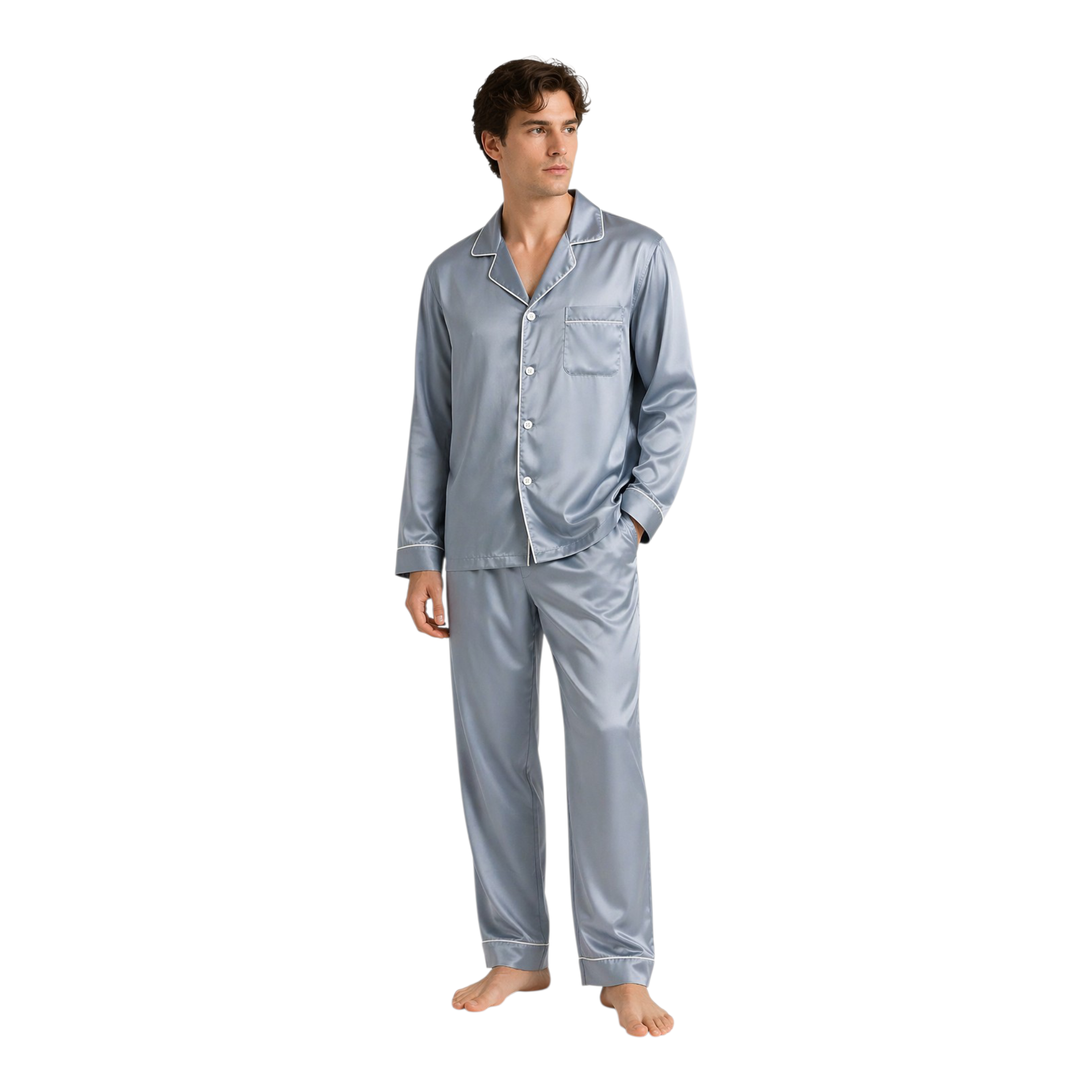 Men's Silk Wear Golden Silver grey