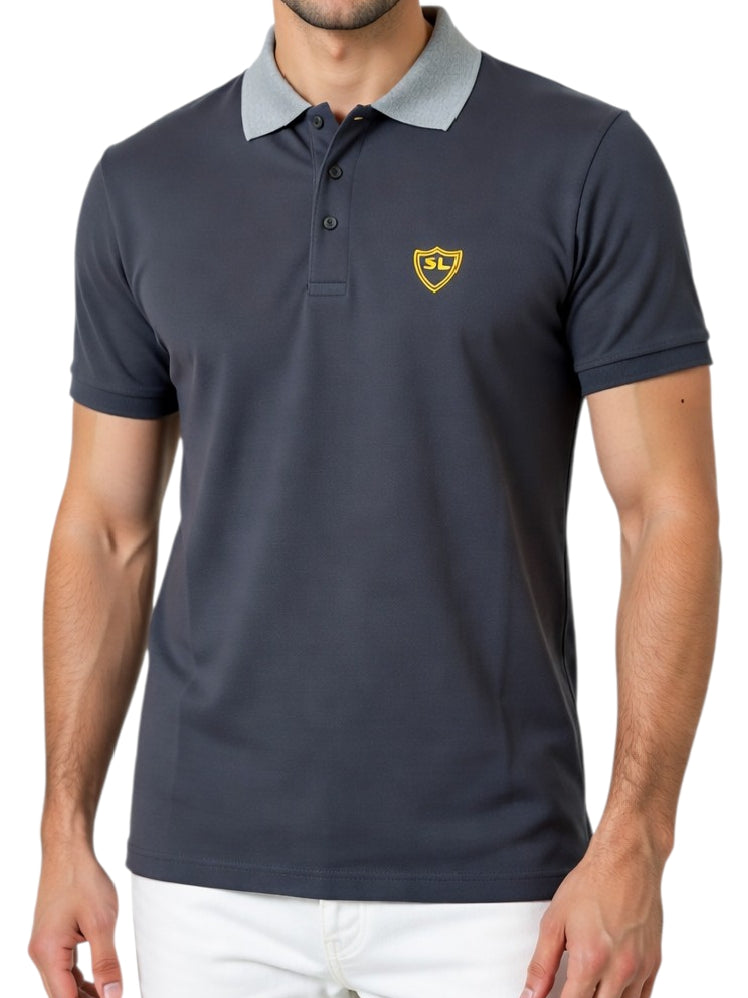 Single Jersey Contrast Collar Black