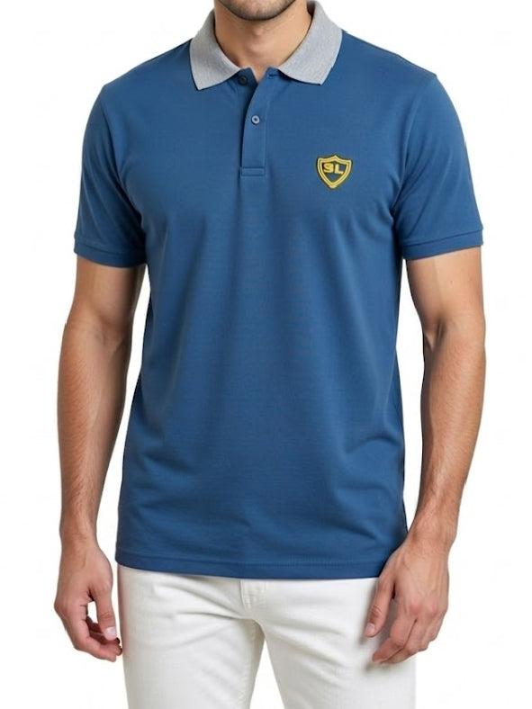 Single Jersey Contrast Collar Navy light