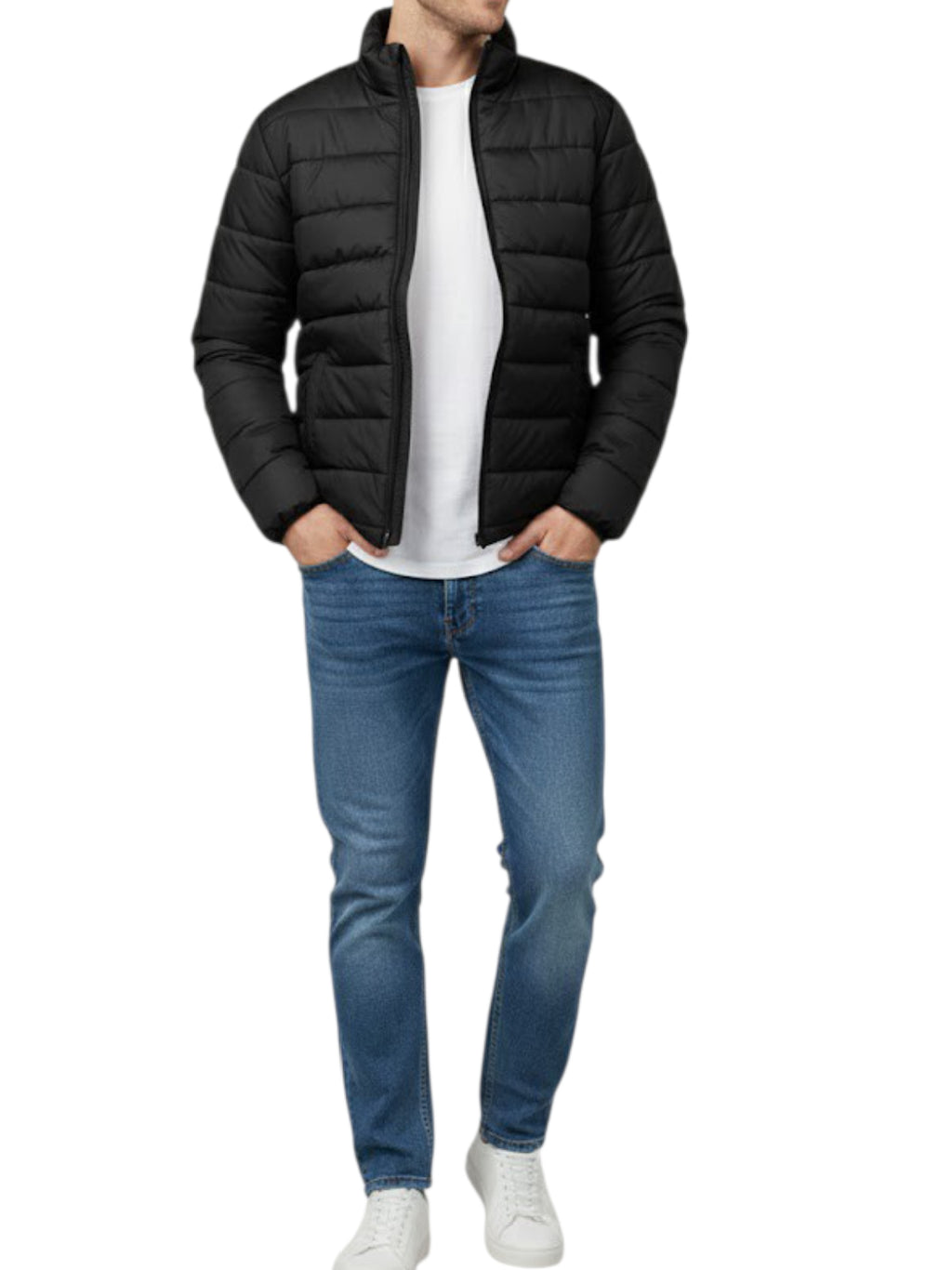 Puffer Jacket With Sleeve Black