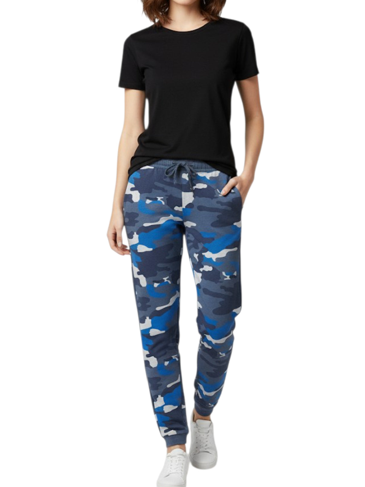 Women's 3 Thread Fleece Trouser Blue Print