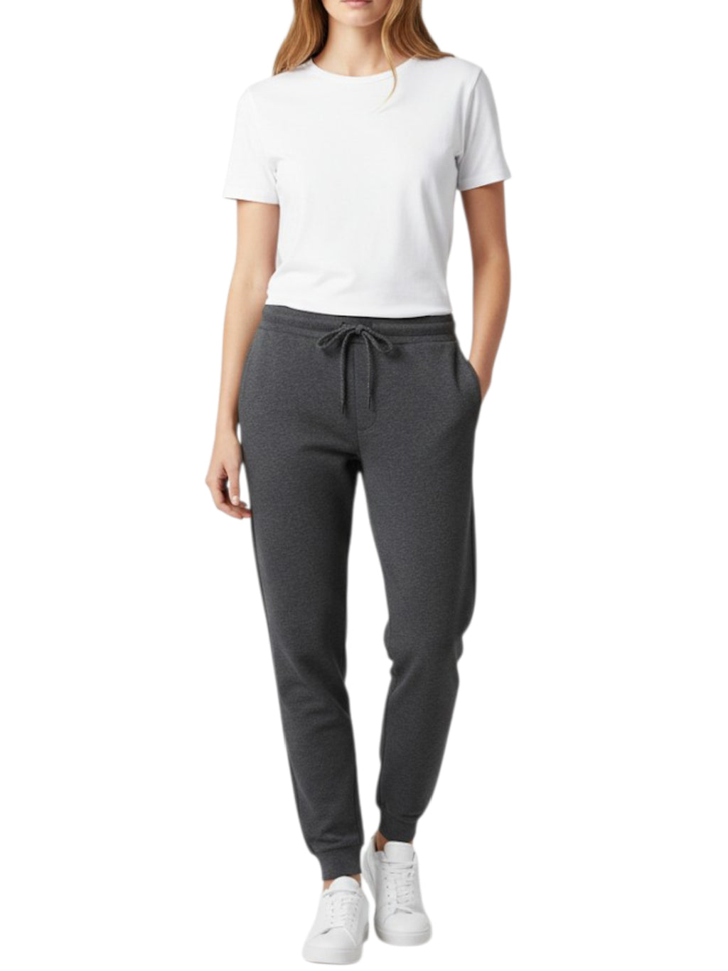 Women's 3 Thread Fleece Trouser Black Dot