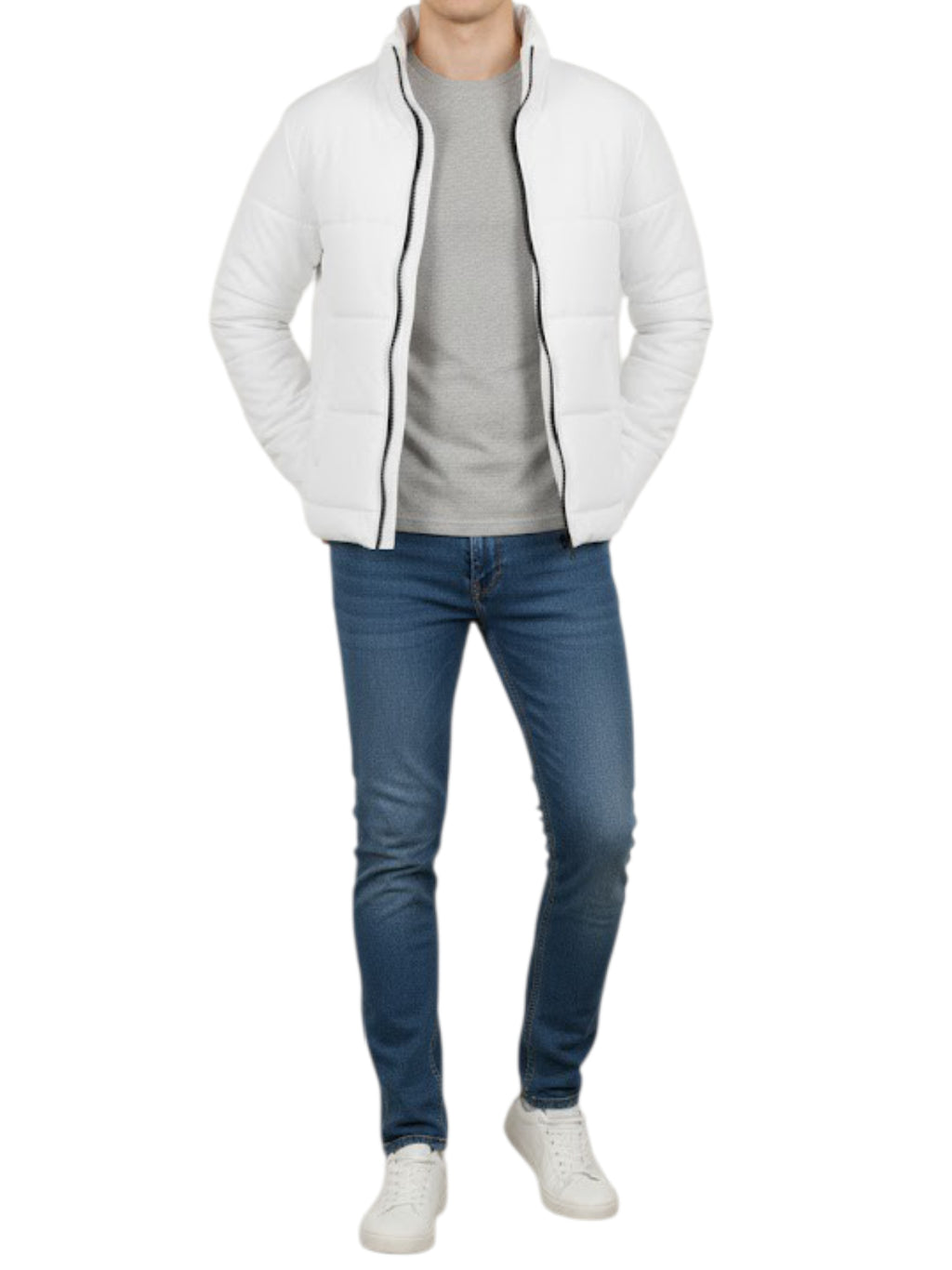 Puffer Jacket With Sleeve Off White
