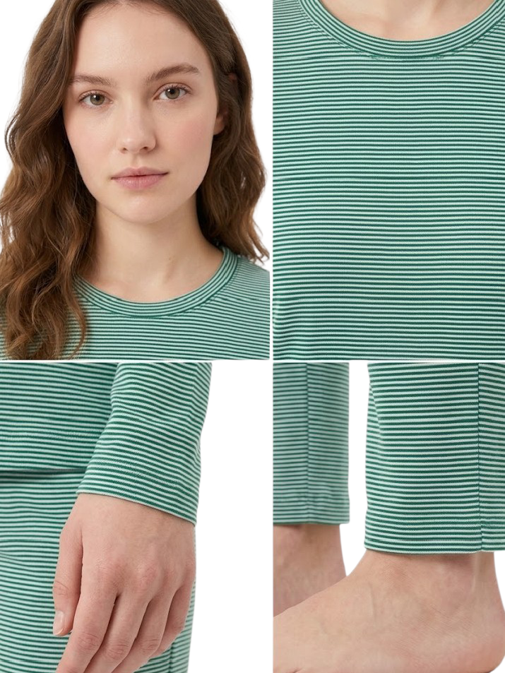 Women's Night Suit Green Stripe