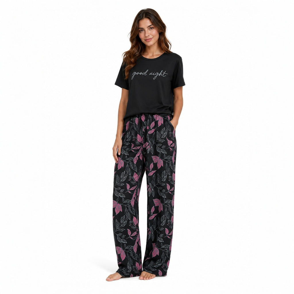 Women's Night Suit Black pink