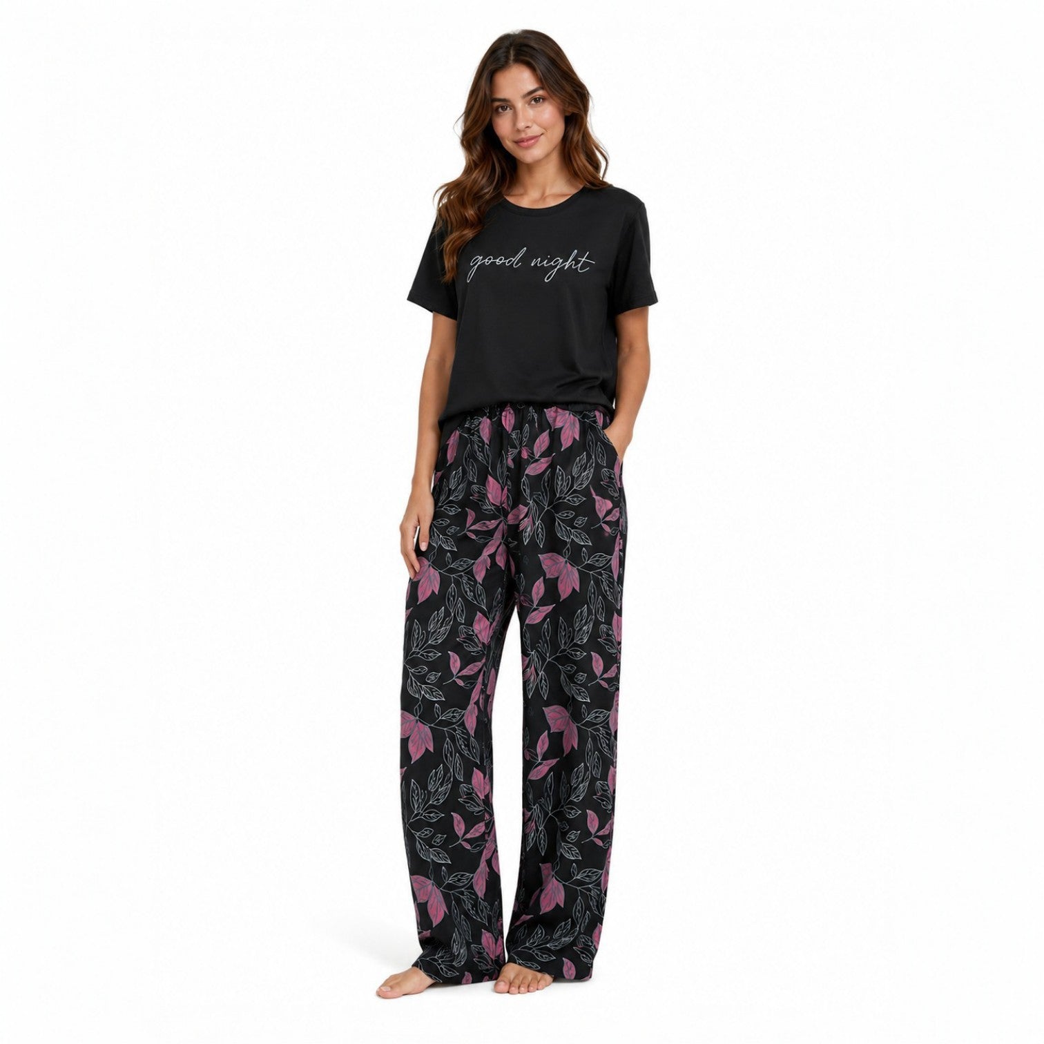 Women's Night Suit Black pink