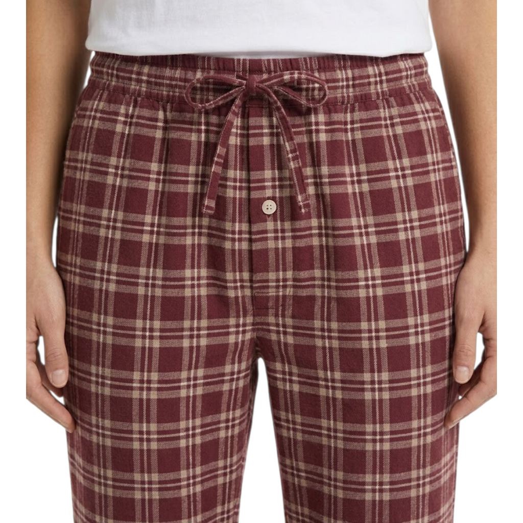 Woven Trouser With Zip Side Pocket Red Check