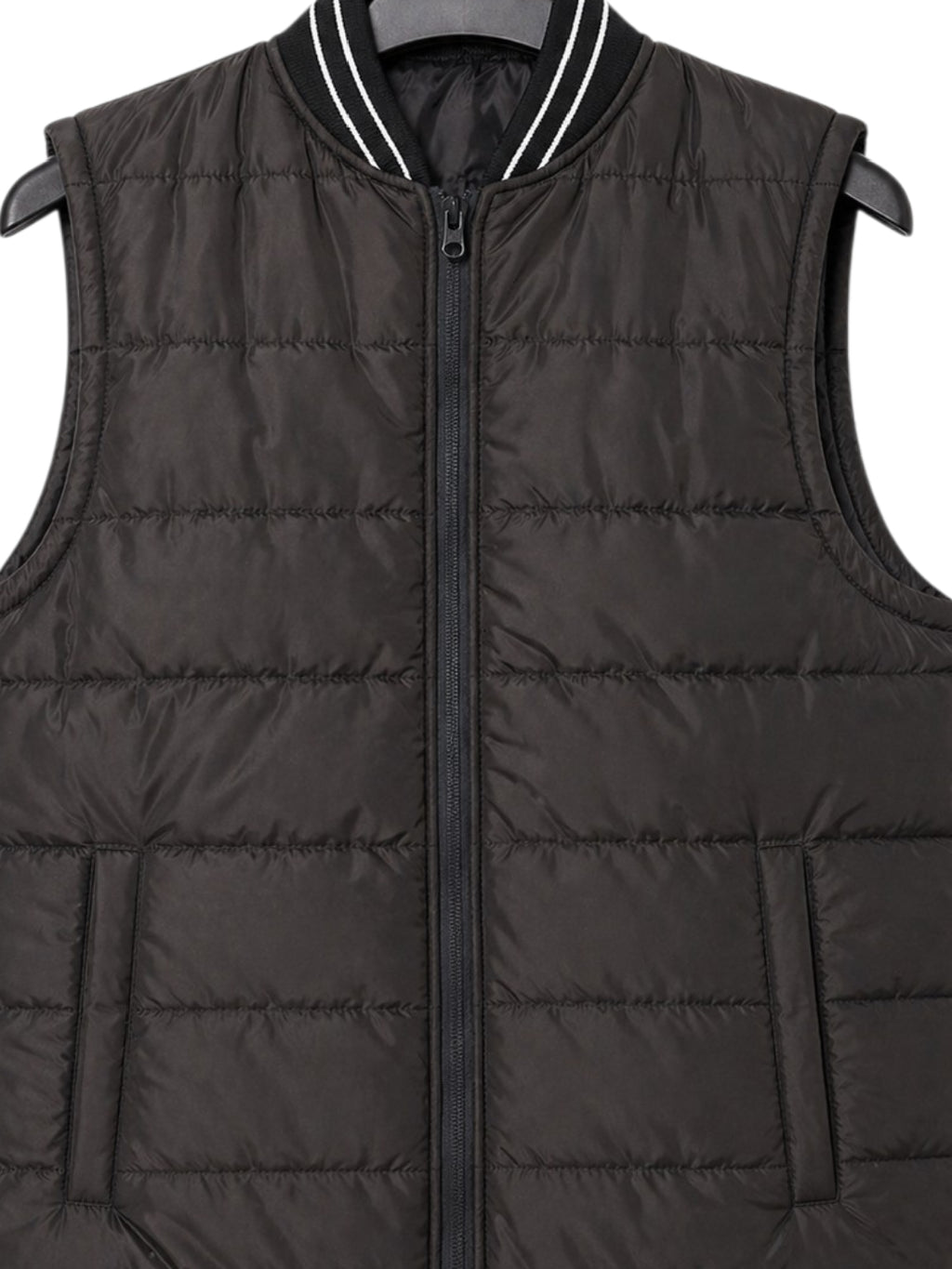 Puffer Jacket Without Sleeves Brown