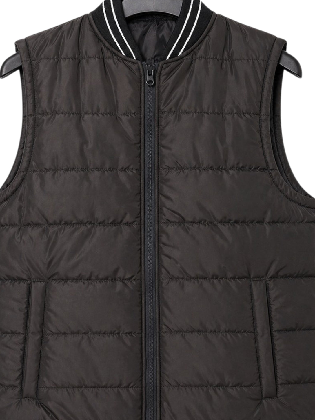 Puffer Jacket Without Sleeves Brown