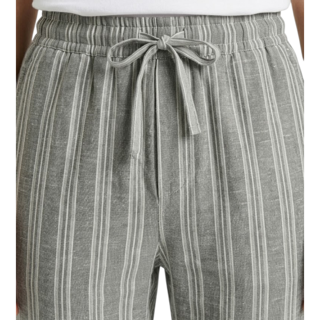 Woven Trouser With Zip Side Pocket Grey Stripe