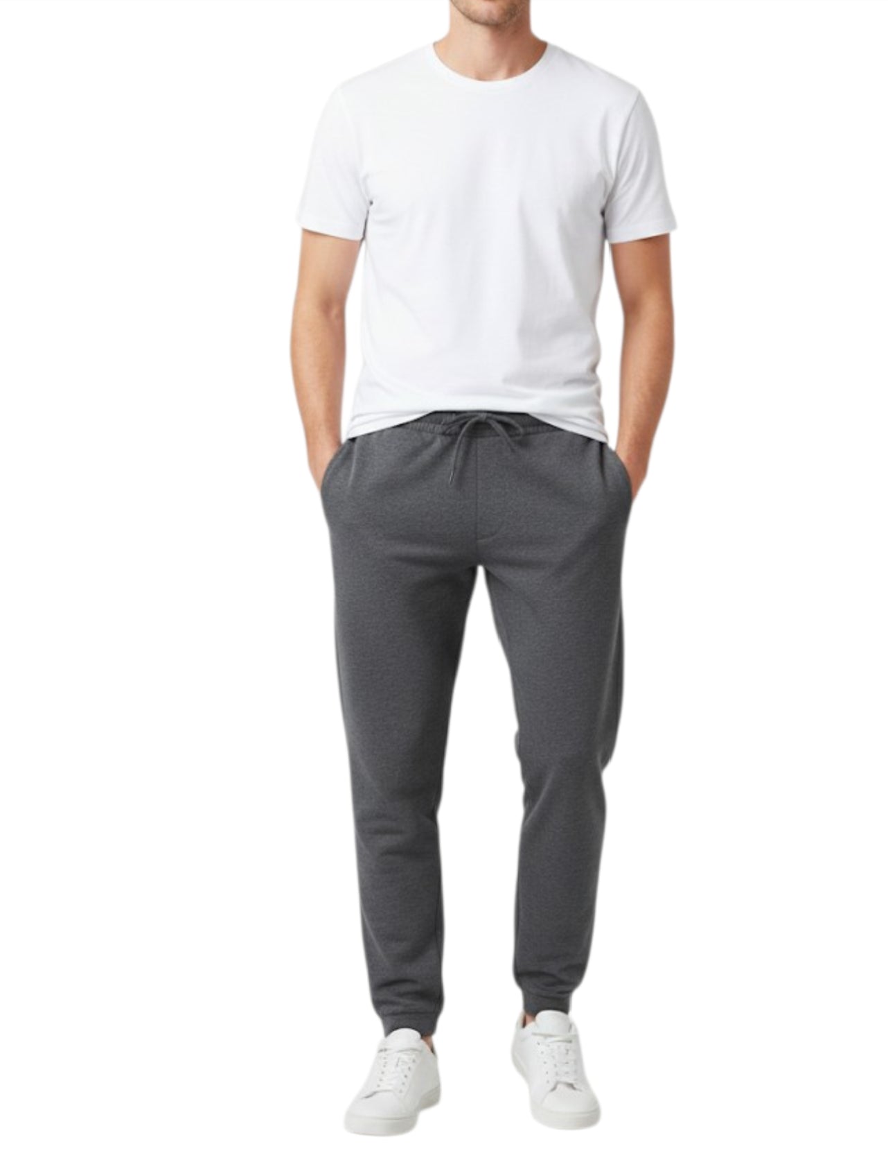 Men's 3 Thread Fleece Trouser Black Dot