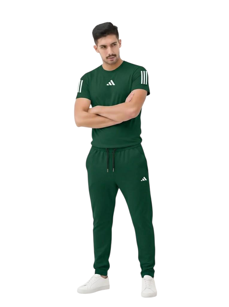 Premium Quality Men's Track Suit 100% Cotton Green