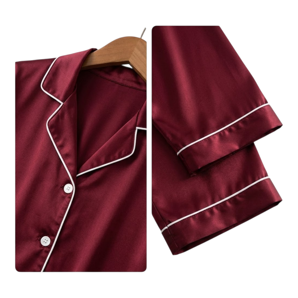 Silk Night wear Maroon