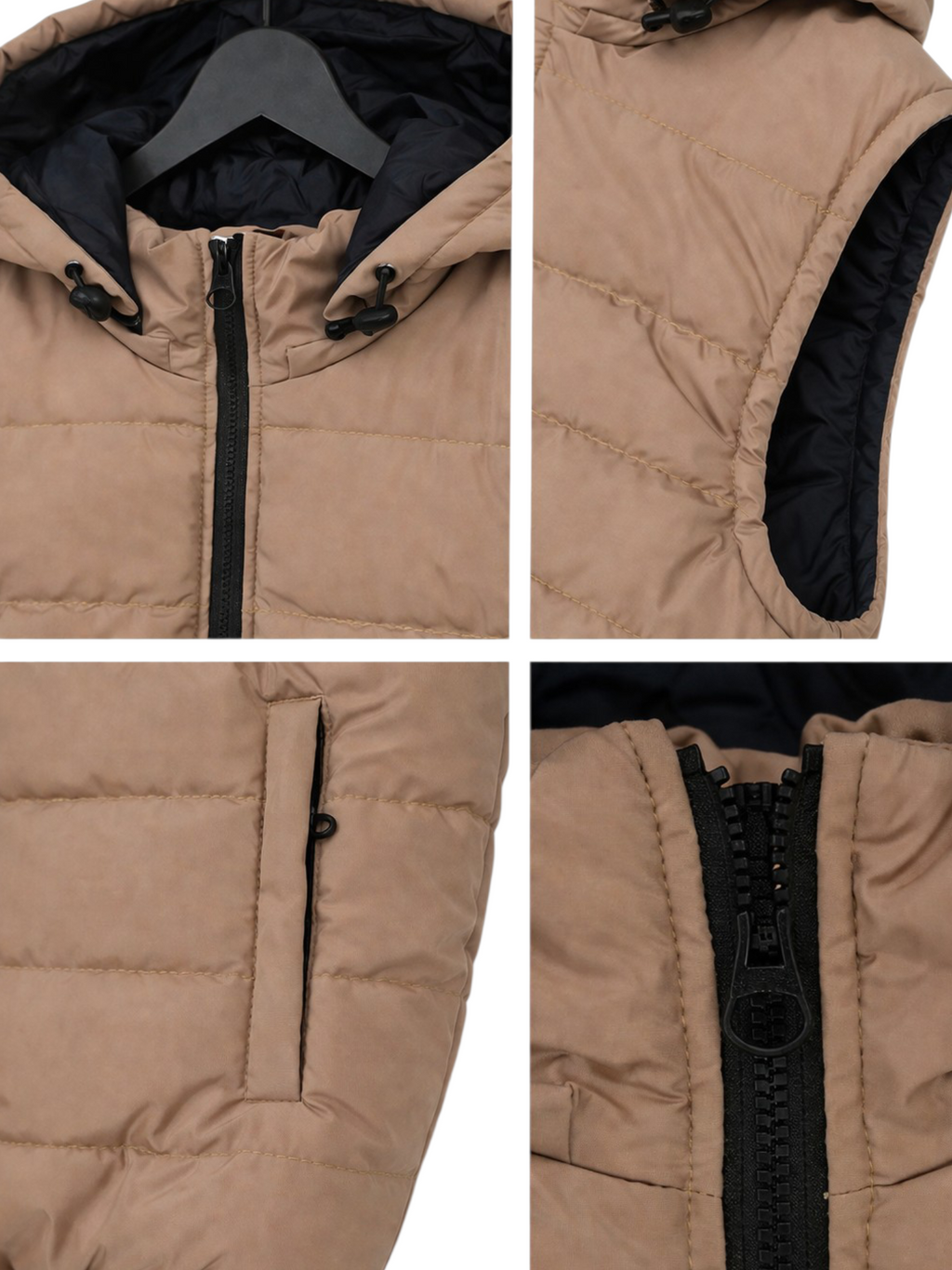 Puffer Jacket Without Sleeves Baige