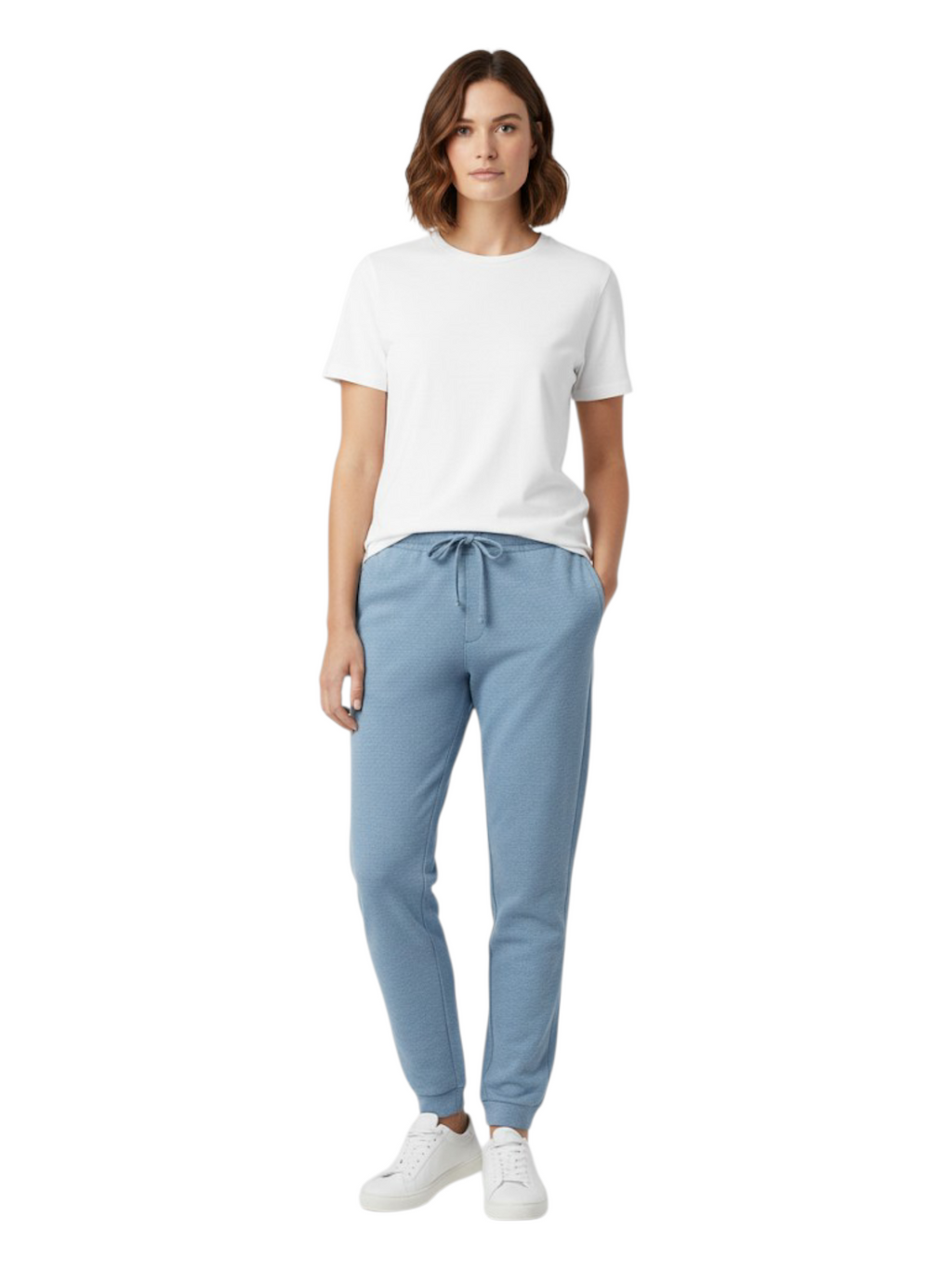 Women's 3 Thread Fleece Trouser Light Blue Merl