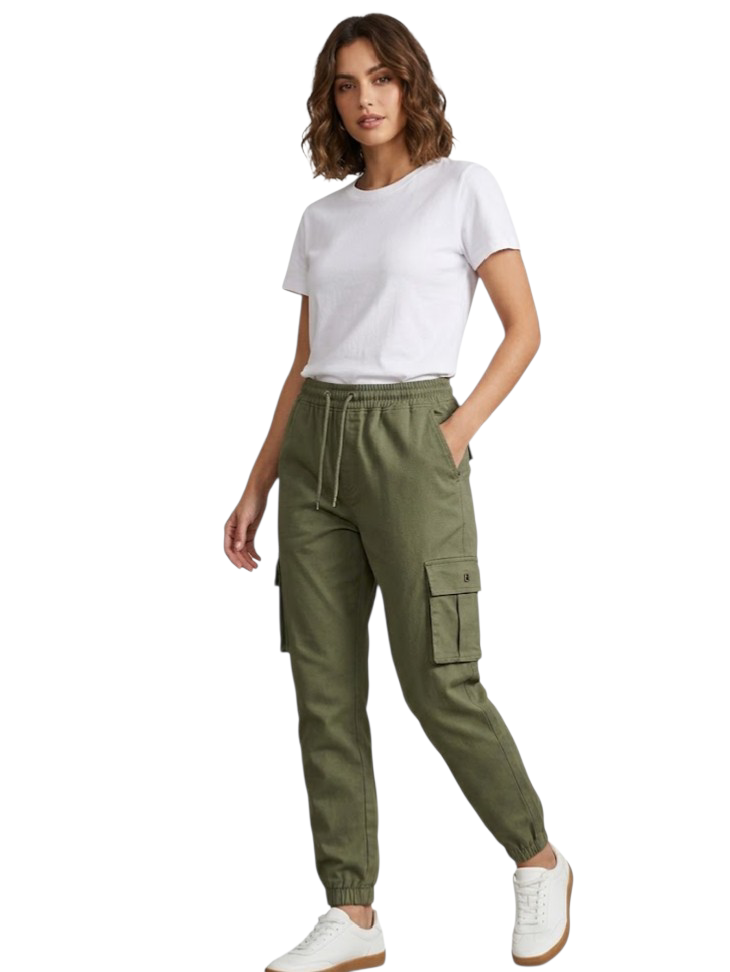 Women Cargo Pants Sea Green