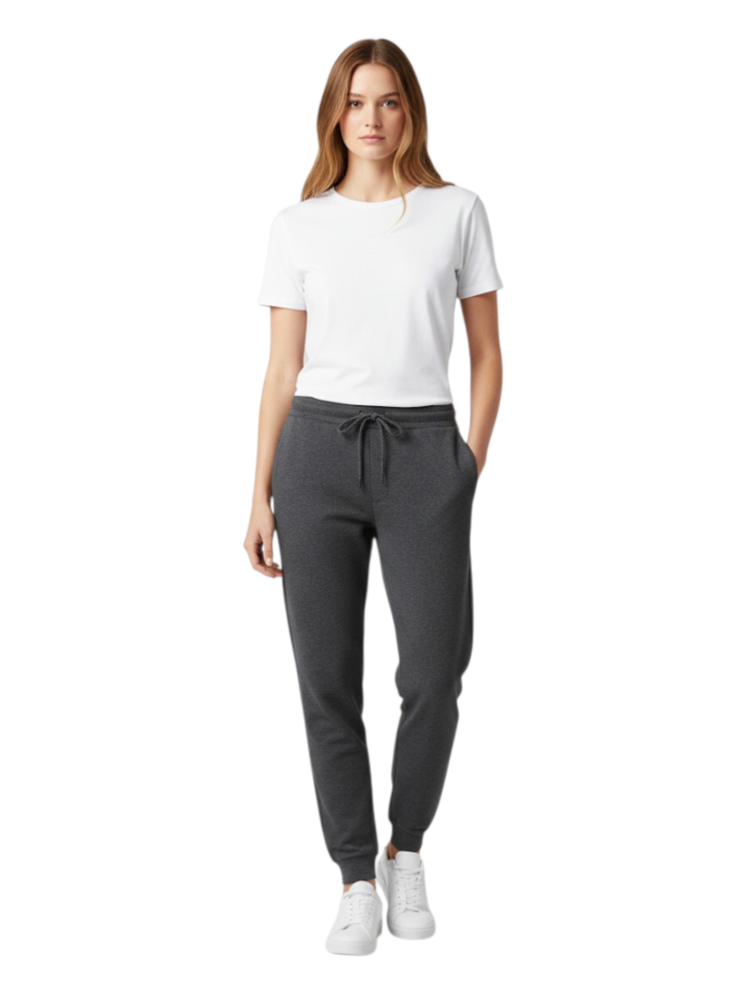 Women's 3 Thread Fleece Trouser Black Dot