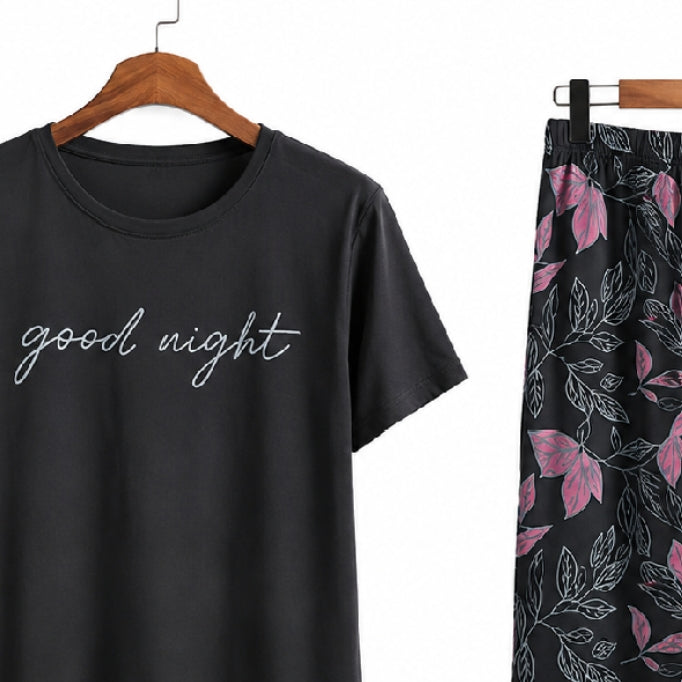 Women's Night Suit Black pink