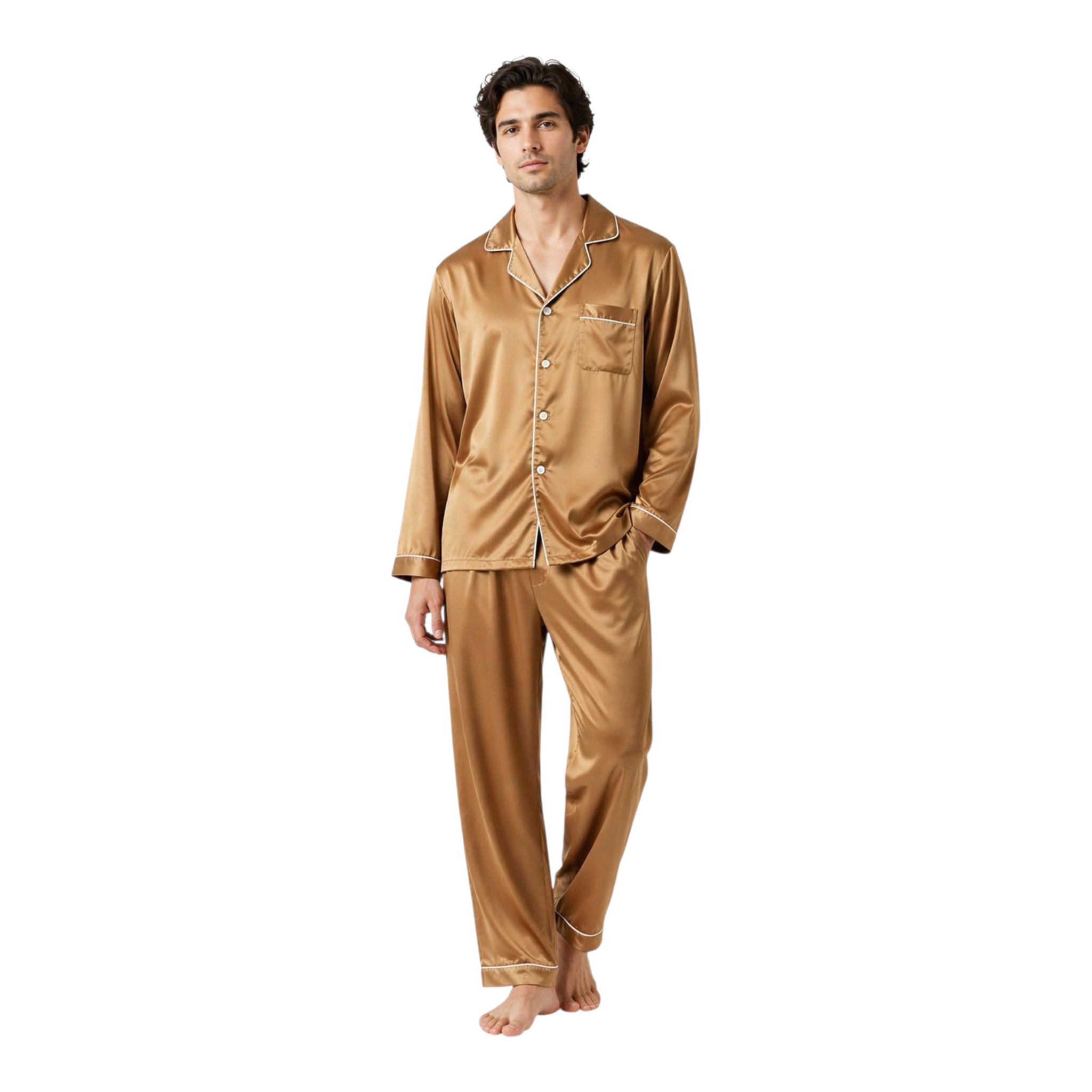 Men's Silk Wear Golden brown