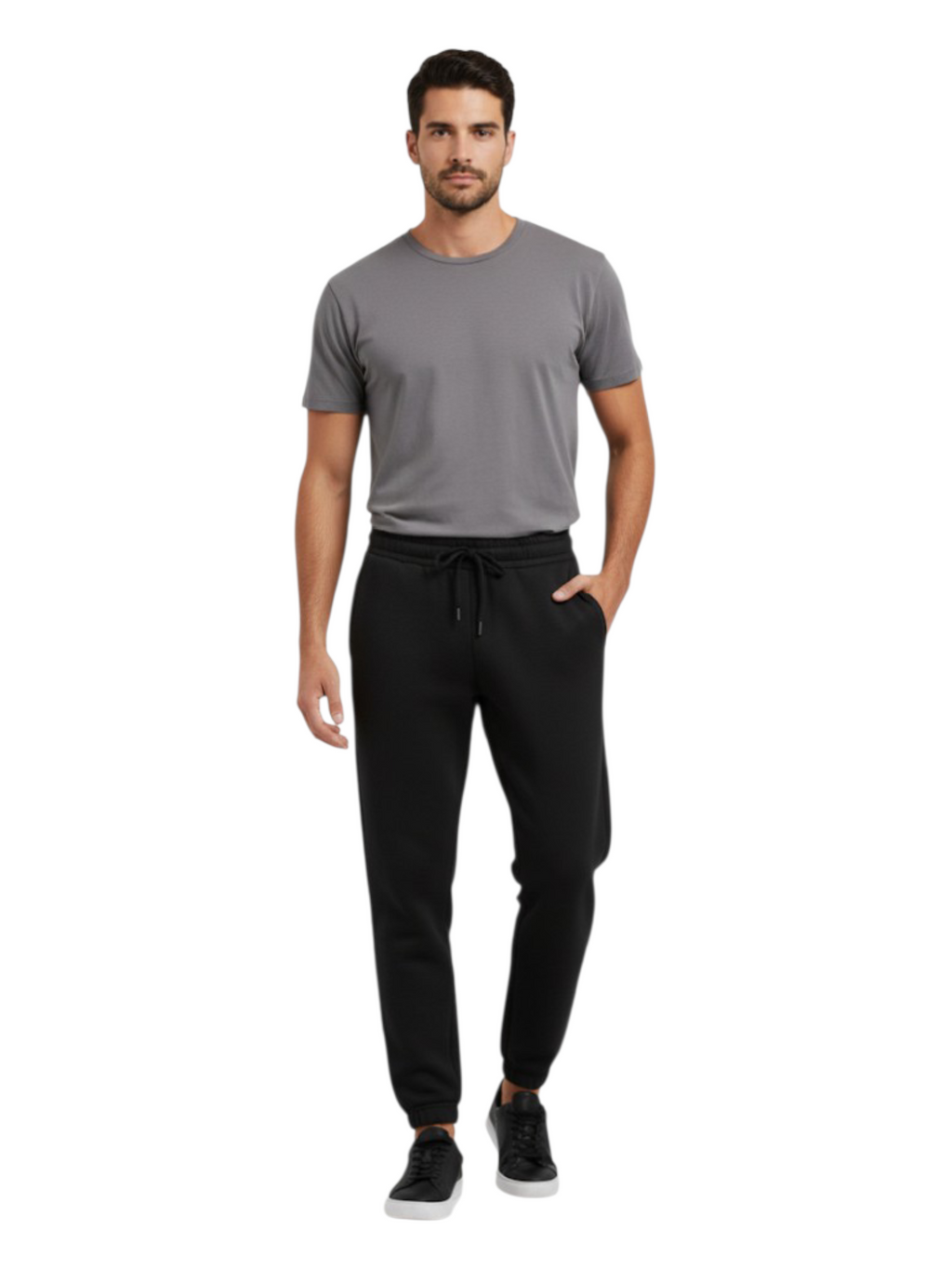 Men's 3 Thread Fleece Trouser Black Heather