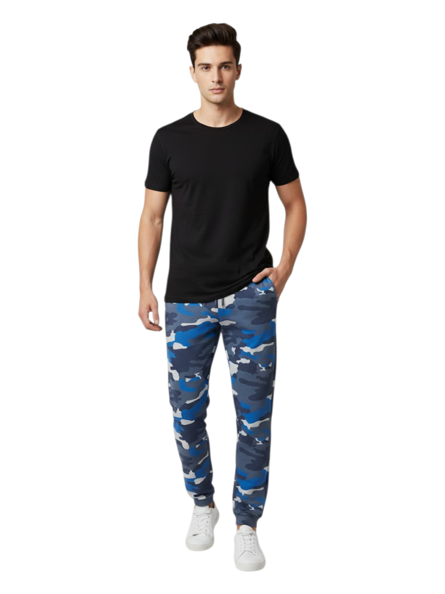 Men's 3 Thread Fleece Trouser Blue Print