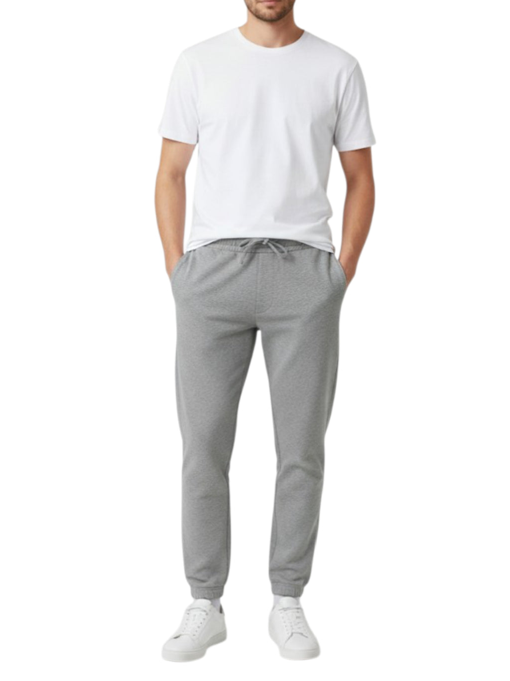 Men's 3 Thread Fleece Trouser Light Grey Merl