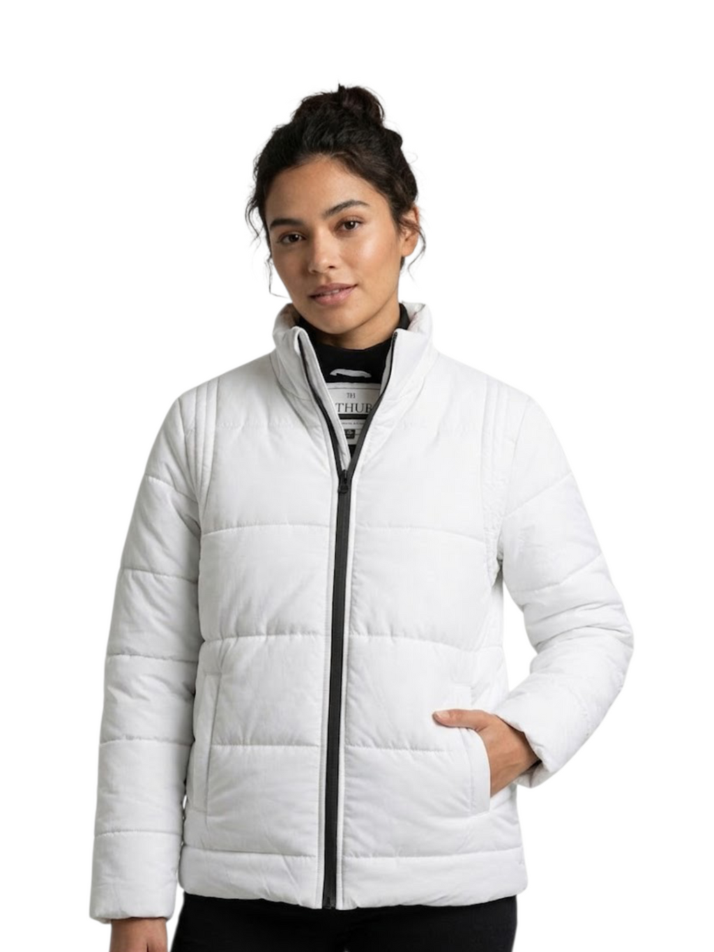 Women' s Puffer Jacket With Sleeves Off White