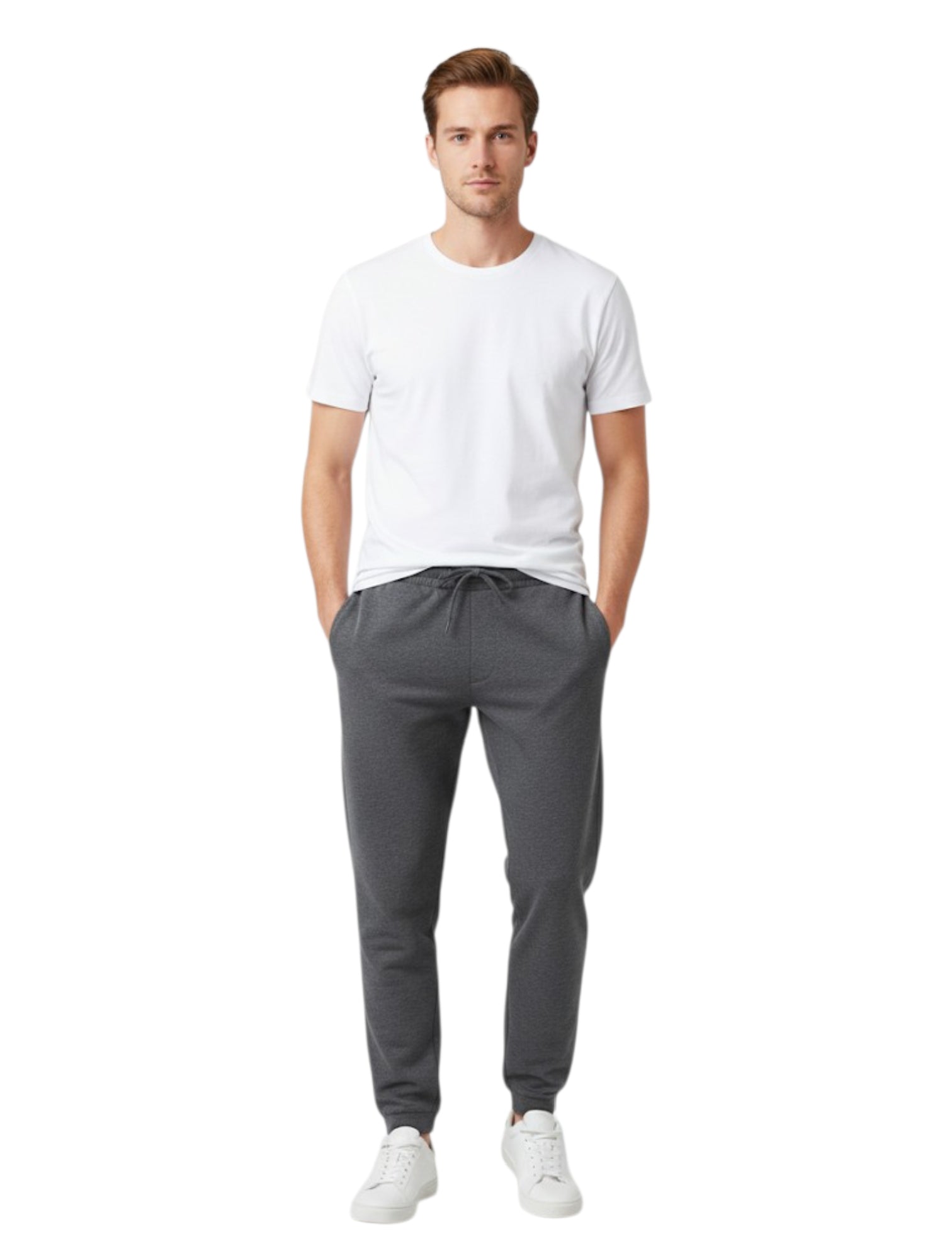 Men's 3 Thread Fleece Trouser Black Dot
